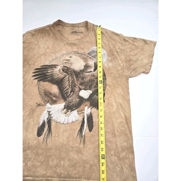 The Mountain Native American Bald Eagle Brown Tan Tie Dye T-shirt Size L 2009 - Picture 2 of 13